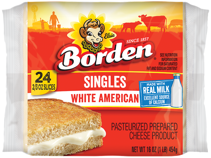 16 oz White American Singles Borden® Cheese