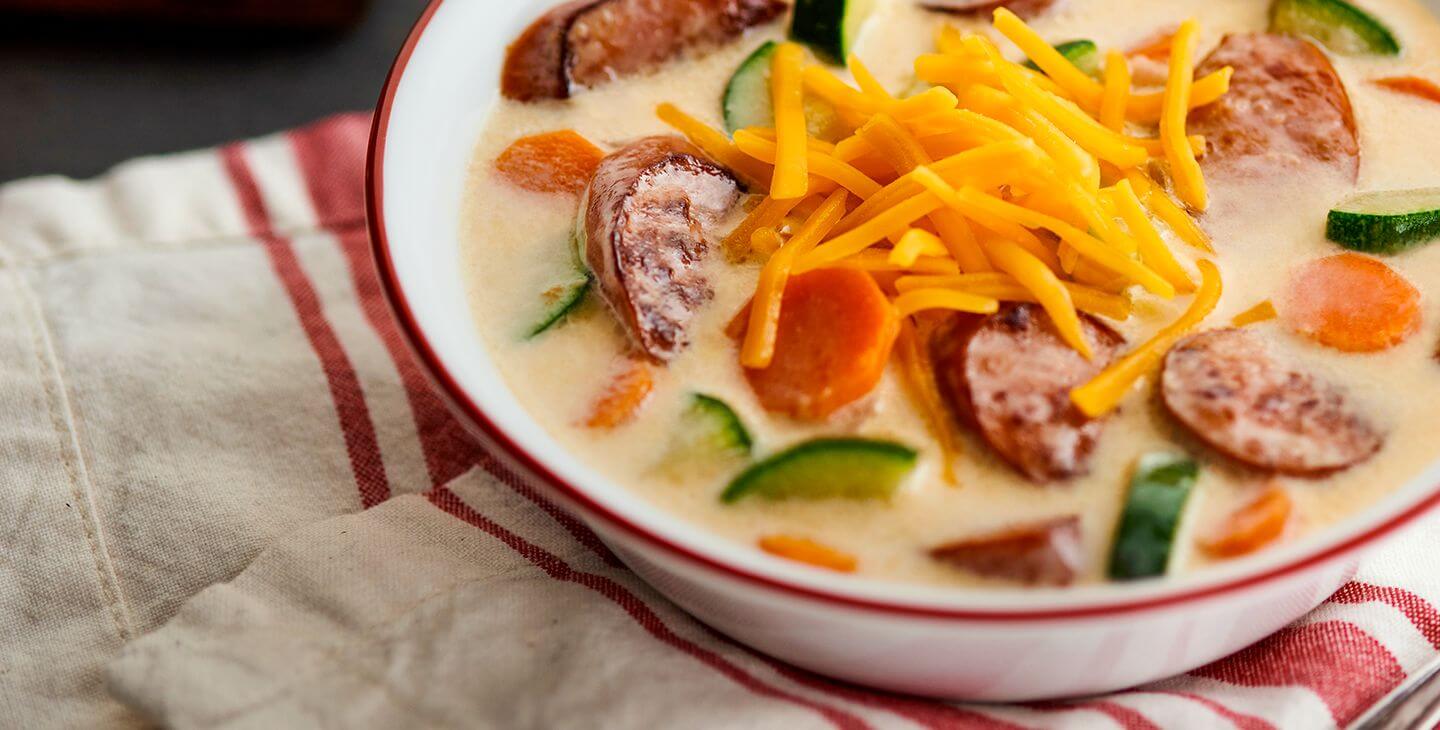 Cheesy Sausage & Vegetable Soup - BordenÂ® Cheese